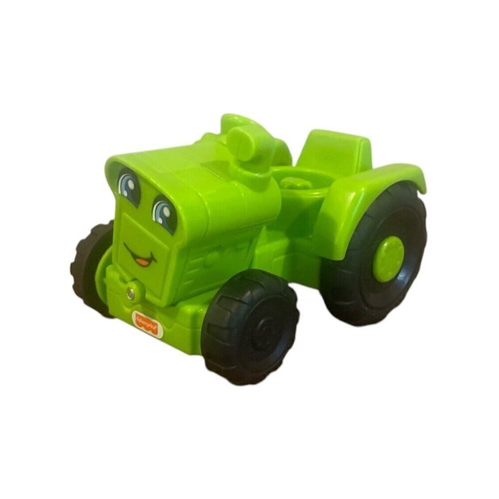 Fisher Price Little People 2016 Green Farm Tractor Helpful Harvester Tilt Engine